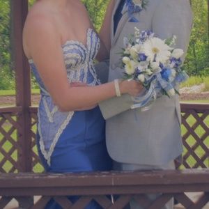 Blue prom or pagent dress